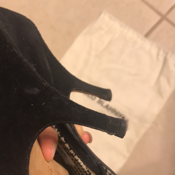 Manolo Blahnik Pointed Toe Mules Heels size 37 1/2 - Picture 4 of 7